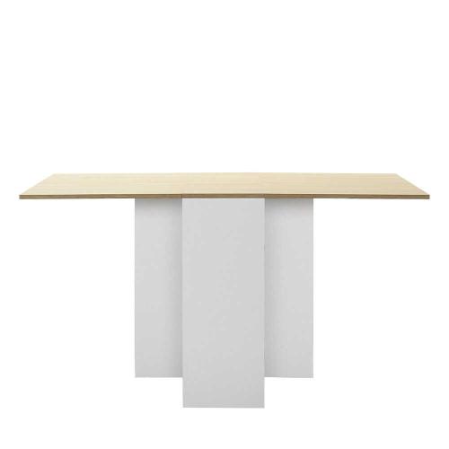 JUST Τραπέζι κουζίνας πτυσσόμενο χρώμα λευκό-δρυς Διαστάσεις.Μ.28-84-140* Π.77*Υ.75εκ. Βάρος.12kg.          Συσκευασία.1<br>